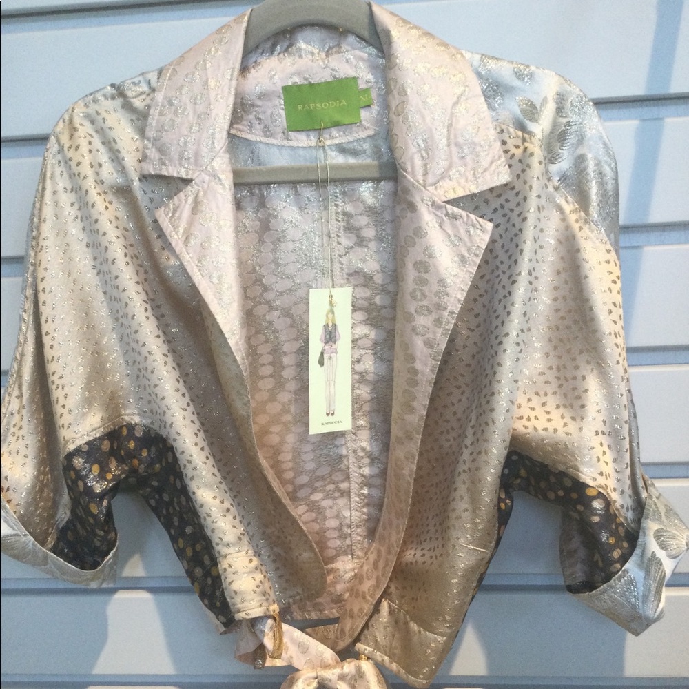 Rapsodia Metallic thread Multi fabrics Boho top